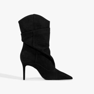 Schutz Black Maryana Slouch Nubuck Bootie NWOB 8M